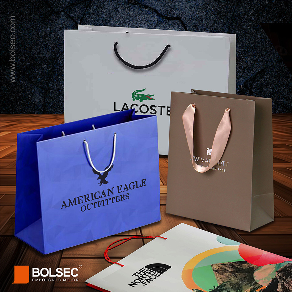 bolsas de papel couche impresas personalizadas